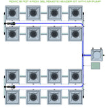 ALIEN Hydroponics RDWC 16 Pot 4 Row 36L Remote Header Kit with Air Pump