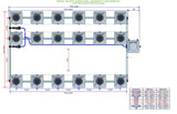 ALIEN Hydroponics RDWC 18 Pot 3 Row 20L Compact Header Kit