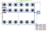 ALIEN Hydroponics RDWC 18 Pot 3 Row 20L Remote Header Kit