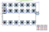 ALIEN Hydroponics RDWC 18 Pot 3 Row 36L Compact Header Kit