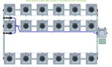 ALIEN Hydroponics RDWC 18 Pot 3 Row 36L Compact Header Kit with Air Pump