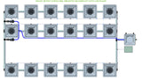 ALIEN Hydroponics RDWC 18 Pot 3 Row 36L Remote Header Kit with Air Pump
