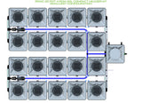 ALIEN Hydroponics RDWC 20 Pot 4 Row 20L Compact Header Kit