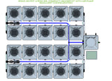 ALIEN Hydroponics RDWC 20 Pot 4 Row 20L Compact Header Kit with Air Pump