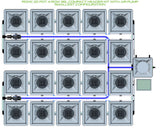 ALIEN Hydroponics RDWC 20 Pot 4 Row 36L Compact Header Kit with Air Pump