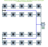 ALIEN Hydroponics RDWC 20 Pot 4 Row 36L Compact Header Kit with Air Pump