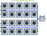 ALIEN Hydroponics RDWC 20 Pot 4 Row 36L Remote Header Kit