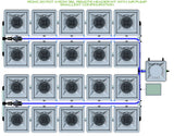 ALIEN Hydroponics RDWC 20 Pot 4 Row 36L Remote Header Kit with Air Pump