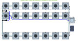 ALIEN Hydroponics RDWC 21 Pot 3 Row 36L Compact Header Kit with Air Pump