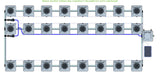 ALIEN Hydroponics RDWC 24 Pot 3 Row 20L Compact Header Kit with Air Pump