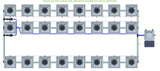 ALIEN Hydroponics RDWC 24 Pot 3 Row 36L Remote Header Kit with Air Pump