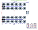 ALIEN Hydroponics RDWC 24 Pot 4 Row 20L Compact Header Kit