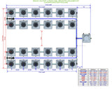 ALIEN Hydroponics RDWC 24 Pot 4 Row 20L Remote Header Kit