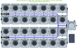 ALIEN Hydroponics RDWC 28 Pot 4 Row 20L Compact Header Kit with Air Pump