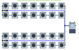 ALIEN Hydroponics RDWC 28 Pot 4 Row 20L Remote Header Kit with Air Pump