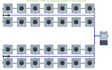 ALIEN Hydroponics RDWC 28 Pot 4 Row 36L Remote Header Kit with Air Pump