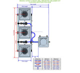 ALIEN Hydroponics RDWC 3 Pot 3 Row 36L Remote Header Kit