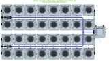 ALIEN Hydroponics RDWC 32 Pot 4 Row 20L Compact Header Kit