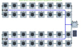 ALIEN Hydroponics RDWC 32 Pot 4 Row 20L Compact Header Kit with Air Pump