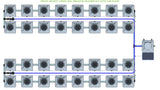 ALIEN Hydroponics RDWC 32 Pot 4 Row 20L Remote Header Kit with Air Pump