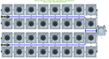 ALIEN Hydroponics RDWC 32 Pot 4 Row 36L Compact Header Kit