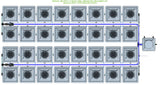 ALIEN Hydroponics RDWC 32 Pot 4 Row 36L Remote Header Kit