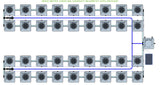 ALIEN Hydroponics RDWC 36 Pot 4 Row 20L Compact Header Kit with Air Pump