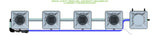 ALIEN Hydroponics RDWC 4 Pot 1 Row 20L Compact Header Kit