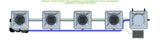 ALIEN Hydroponics RDWC 4 Pot 1 Row 20L Compact Header Kit with Air Pump