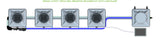 ALIEN Hydroponics RDWC 4 Pot 1 Row 20L Remote Header Kit with Air Pump