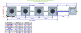 ALIEN Hydroponics RDWC 4 Pot 1 Row 36L Remote Header Kit
