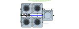 ALIEN Hydroponics RDWC 4 Pot 2 Row 20L Compact Header Kit