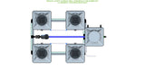 ALIEN Hydroponics RDWC 4 Pot 2 Row 20L Compact Header Kit