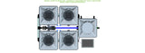 ALIEN Hydroponics RDWC 4 Pot 2 Row 20L Compact Header Kit with Air Pump