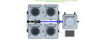 ALIEN Hydroponics RDWC 4 Pot 2 Row 20L Remote Header Kit with Air Pump