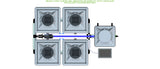 ALIEN Hydroponics RDWC 4 Pot 2 Row 36L Remote Header Kit with Air Pump