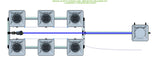 ALIEN Hydroponics RDWC 6 Pot 2 Row 20L Remote Header Kit