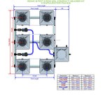 ALIEN Hydroponics RDWC 6 Pot 3 Row 20L Compact Header Kit