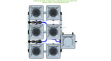 ALIEN Hydroponics RDWC 6 Pot 3 Row 20L Compact Header Kit