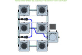 ALIEN Hydroponics RDWC 6 Pot 3 Row 20L Compact Header Kit with Air Pump