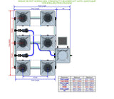 ALIEN Hydroponics RDWC 6 Pot 3 Row 20L Compact Header Kit with Air Pump