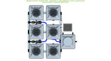ALIEN Hydroponics RDWC 6 Pot 3 Row 20L Compact Header Kit with Air Pump