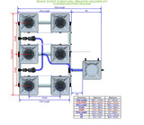 ALIEN Hydroponics RDWC 6 Pot 3 Row 20L Remote Header Kit