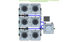 ALIEN Hydroponics RDWC 6 Pot 3 Row 20L Remote Header Kit with Air Pump