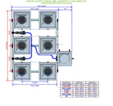 ALIEN Hydroponics RDWC 6 Pot 3 Row 36L Compact Header Kit