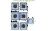 ALIEN Hydroponics RDWC 6 Pot 3 Row 36L Compact Header Kit