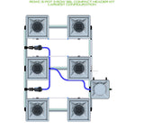 ALIEN Hydroponics RDWC 6 Pot 3 Row 36L Compact Header Kit
