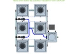 ALIEN Hydroponics RDWC 6 Pot 3 Row 36L Compact Header Kit with Air Pump