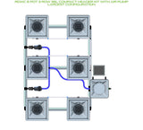 ALIEN Hydroponics RDWC 6 Pot 3 Row 36L Compact Header Kit with Air Pump