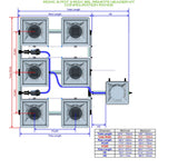 ALIEN Hydroponics RDWC 6 Pot 3 Row 36L Remote Header Kit